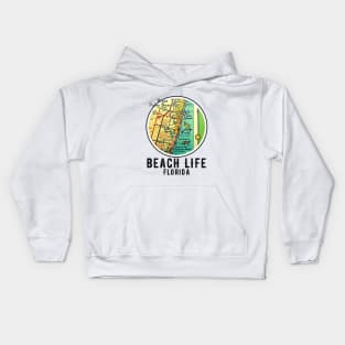 West Palm Beach Vintage Map Beach Life Florida Kids Hoodie